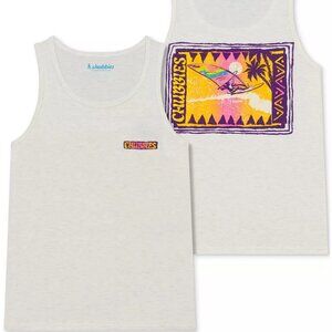 Chubbies Men's The Wind Slammer Oatmeal Heather Tank Top Small NEW WITH TAGS